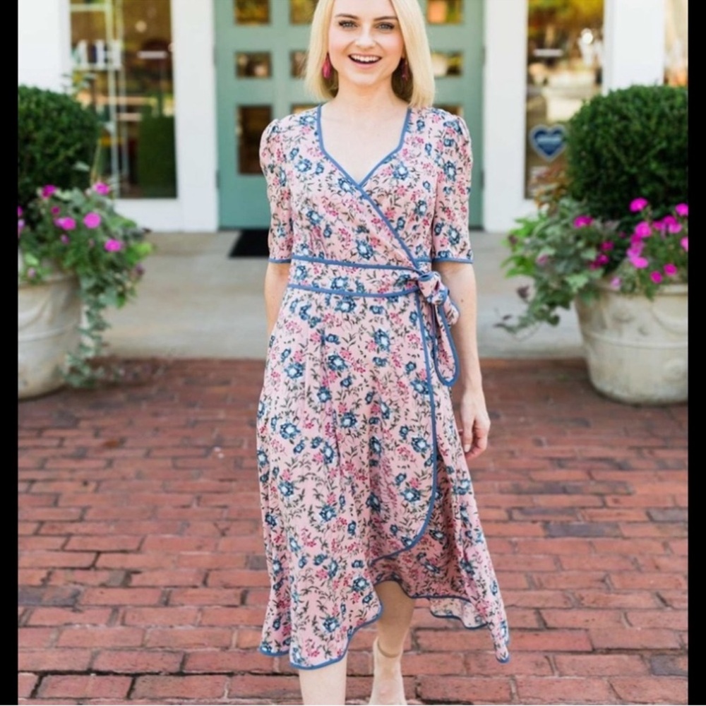 Gal Meets Glam Dress 20 Isadora Pink Blue Floral dress